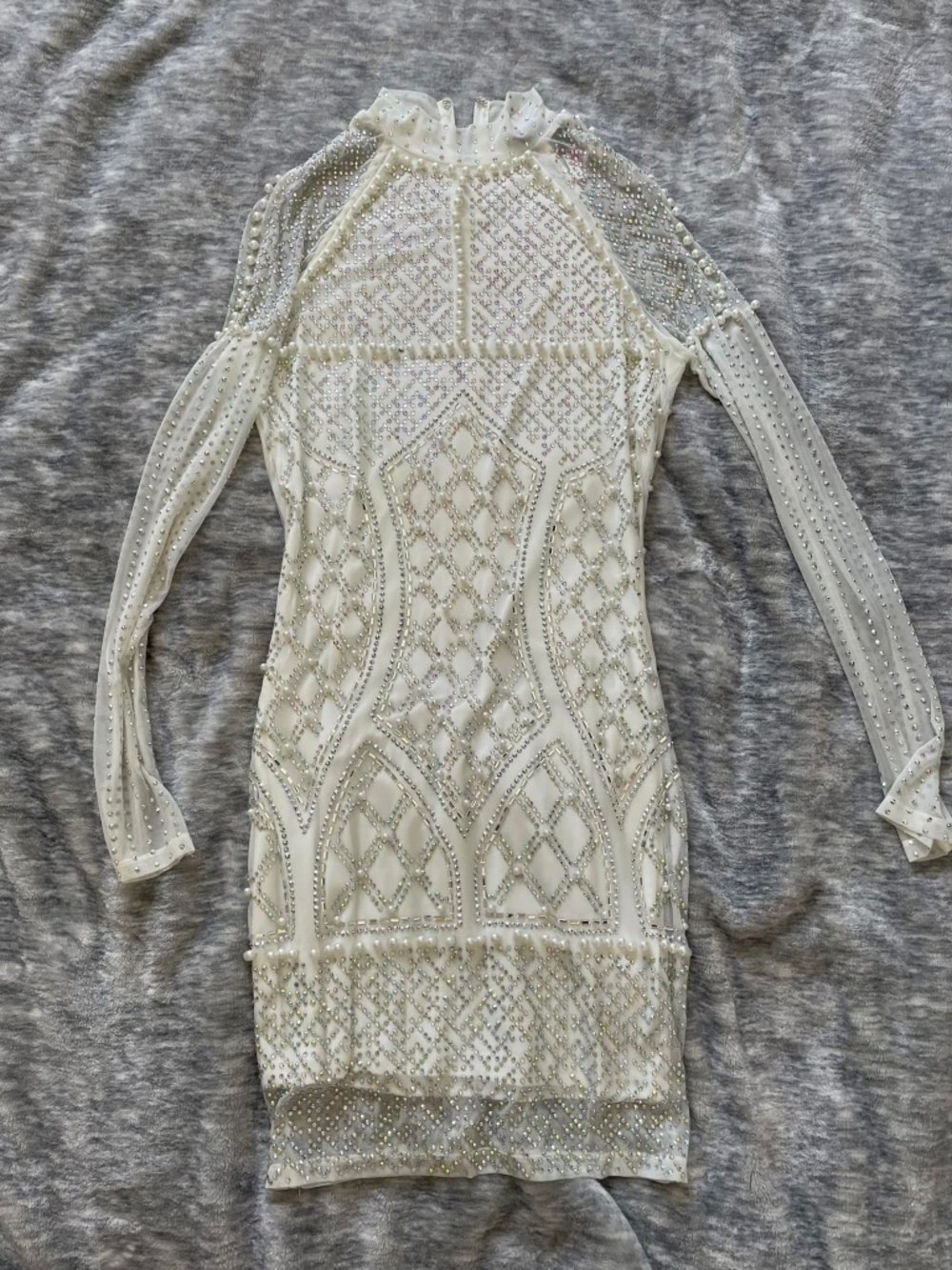 White pearl/rhinestone Dress